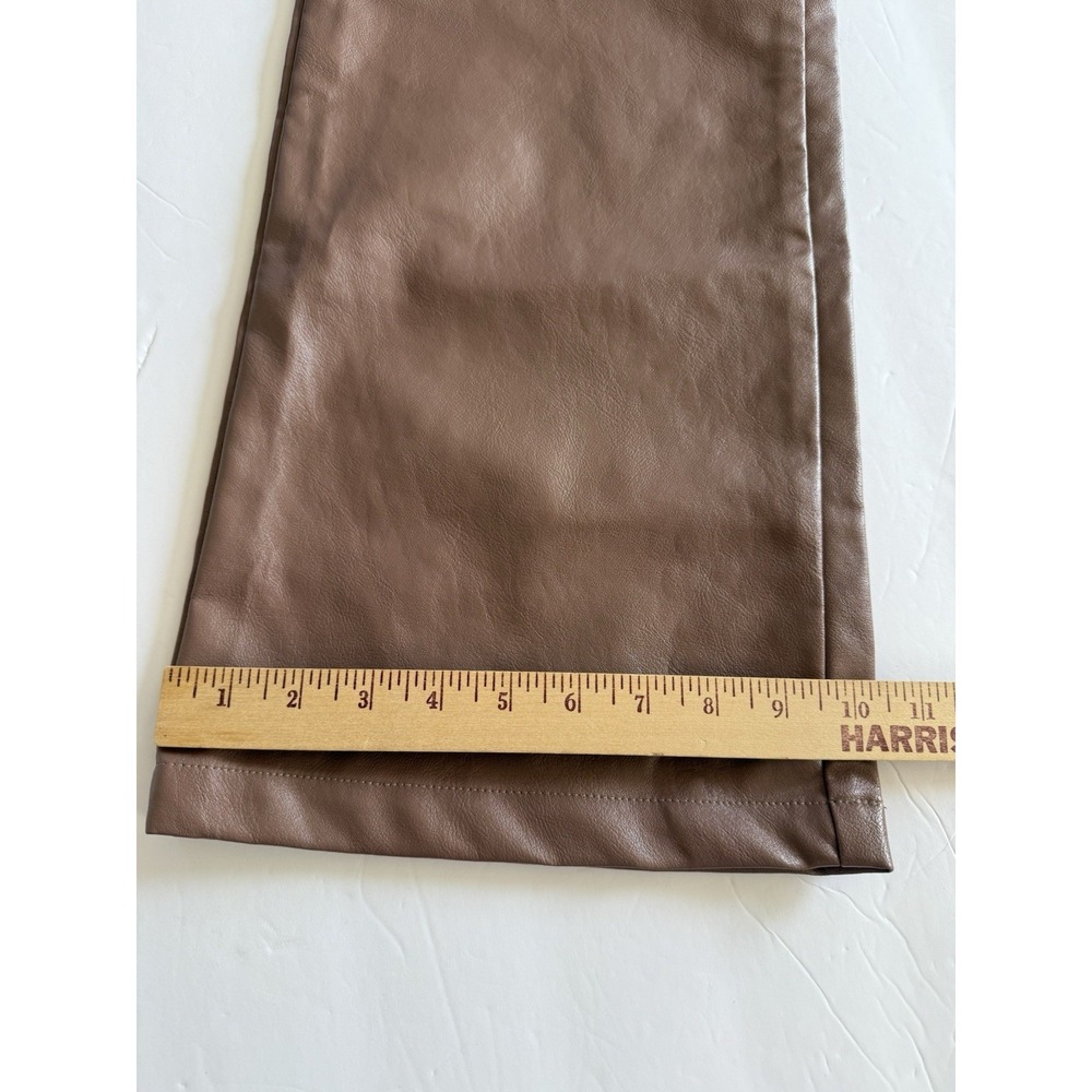 Vintage NWT Bailey Rose Faux Leather Pants Sz M Brown Baggy - Picture 4 of 7
